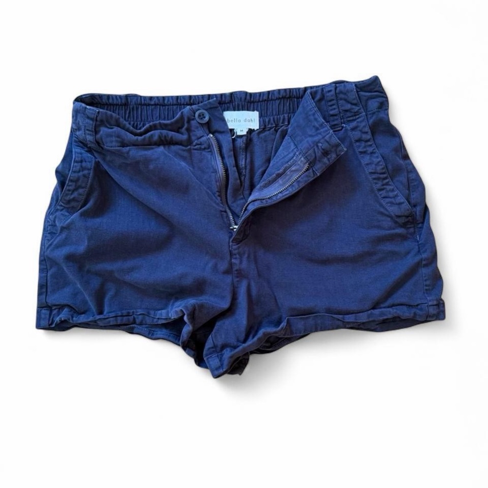 Bella Dahl Navy Blue High-Waist Cotton Shorts